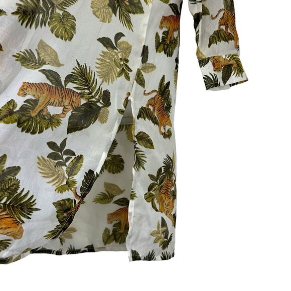 Live 4 Truth Women's Semi Sheer Tiger Print Long Sleeve Blouse Size S - Picture 3 of 8